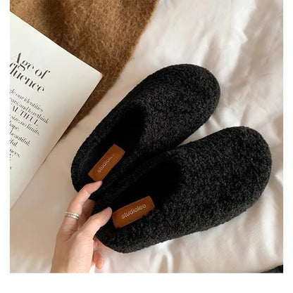 Platform Plain Fleece Mules