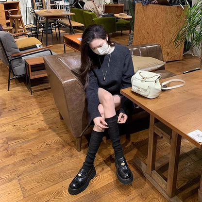 Platform Plain Faux Leather Penny Loafers