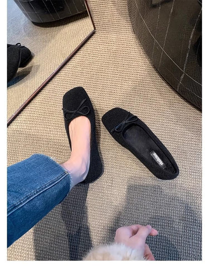 Bow Toe Square Flats Accent