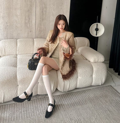 Pumps Jane Chunky Faux Panel Buckled Heel Mary Plain Leather