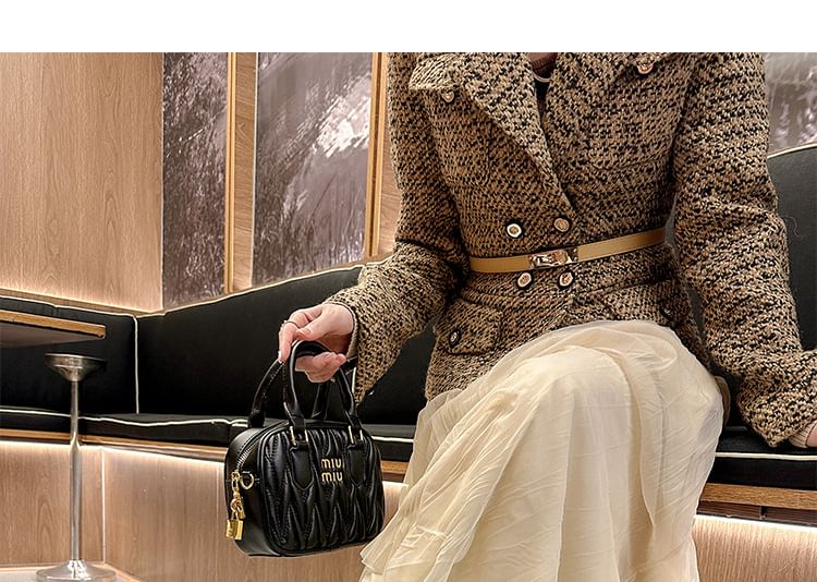 Accent Heel Pumps Low Bow Faux Leopard Print Panel Leather Brogue