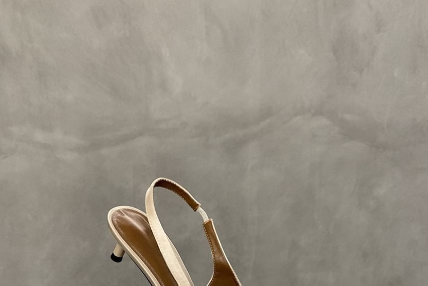 Pointed Toe Satin Kitten Heel Pumps