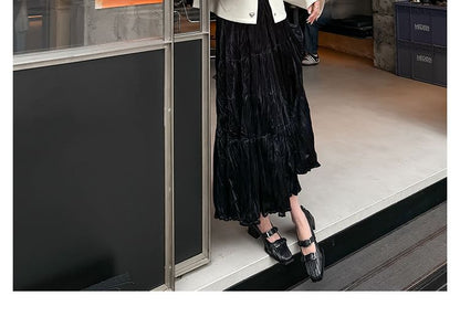 Square Toe Buckle Block Heel Mary Jane Pumps