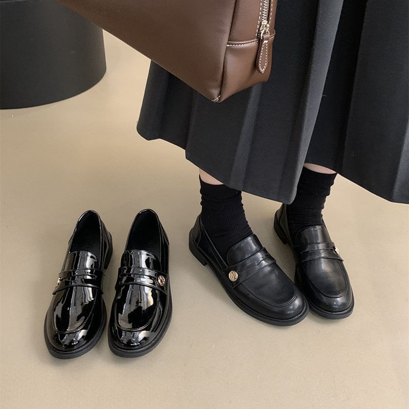 Faux Leather / Patent Leather Penny Loafers