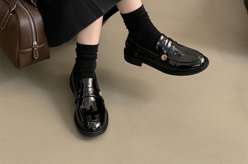 Faux Leather / Patent Leather Penny Loafers