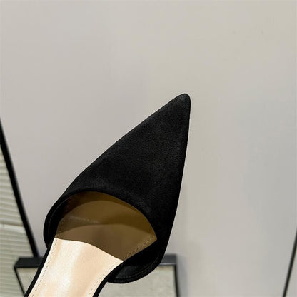 Pointed Toe Platform Bow Rhinestone Fringe Ankle Strap Velvet Stiletto Pumps