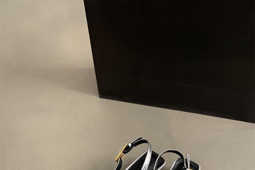 Pointed Toe Slingback Kitten Heel Pumps