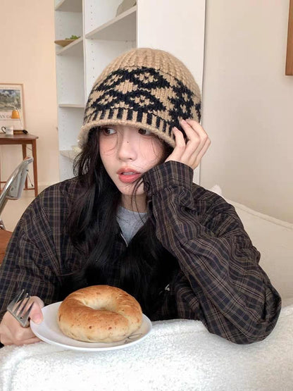 Diamond Jacquard Knit Beanie