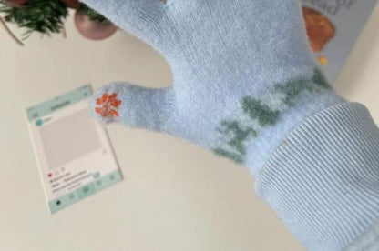 Snowman Print Gloves