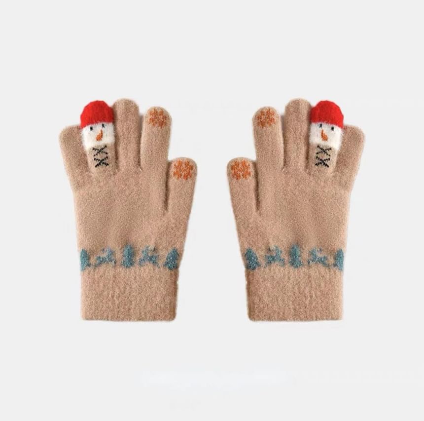 Snowman Print Gloves