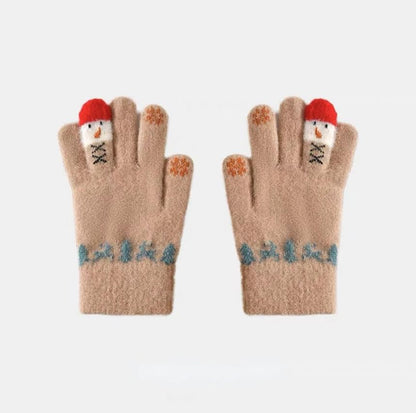 Snowman Print Gloves