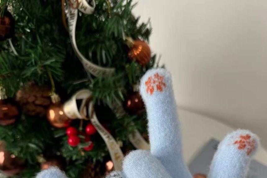 Snowman Print Gloves