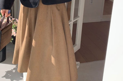 Button-Up Plain Woolen Jacket