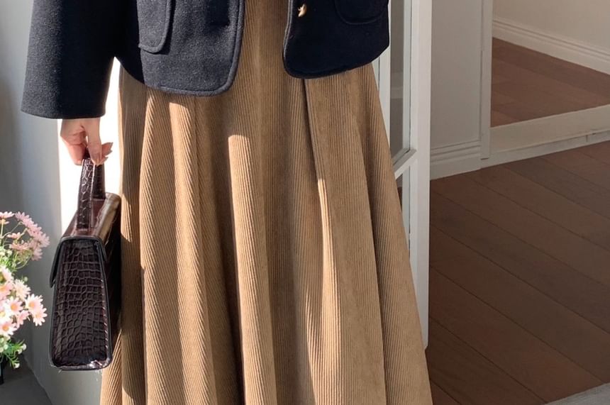 Button-Up Plain Woolen Jacket