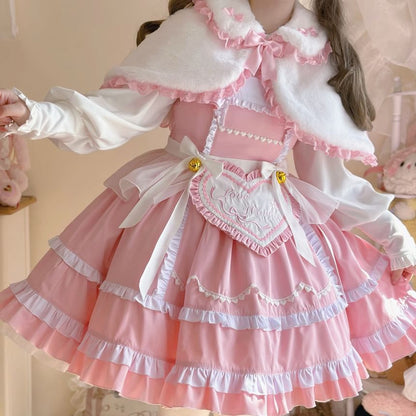 Collared Faux Fur Shrug