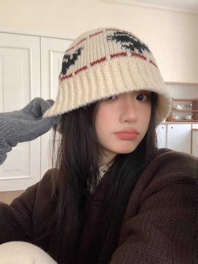 Patterned Ribbed Beanie