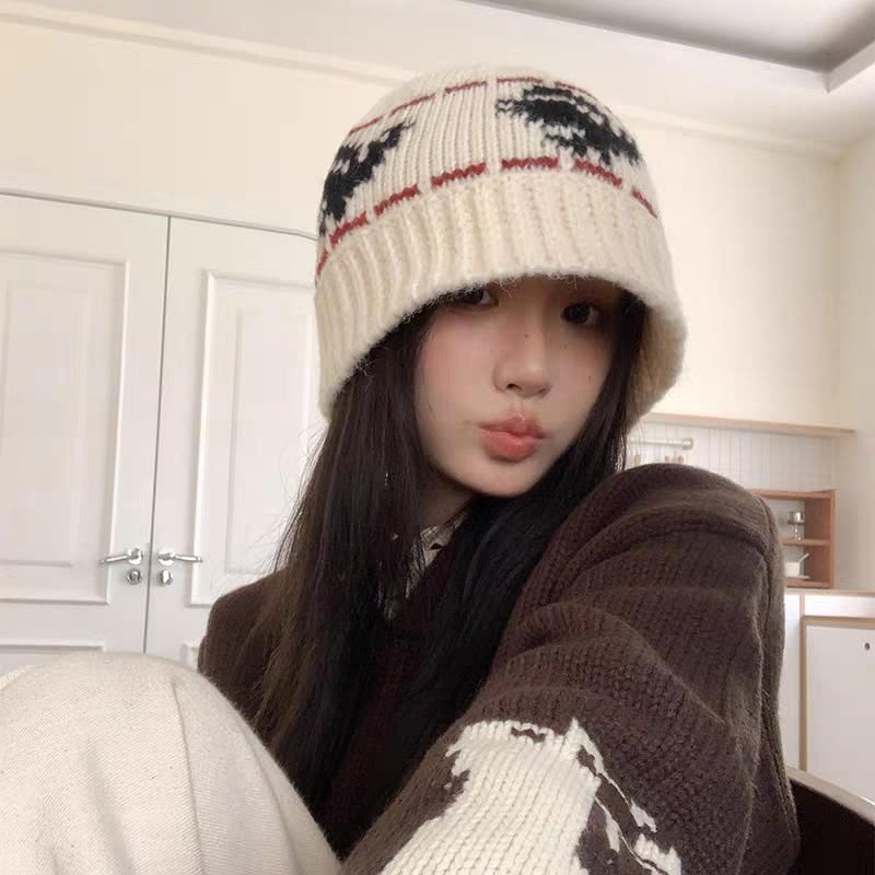 Patterned Ribbed Beanie