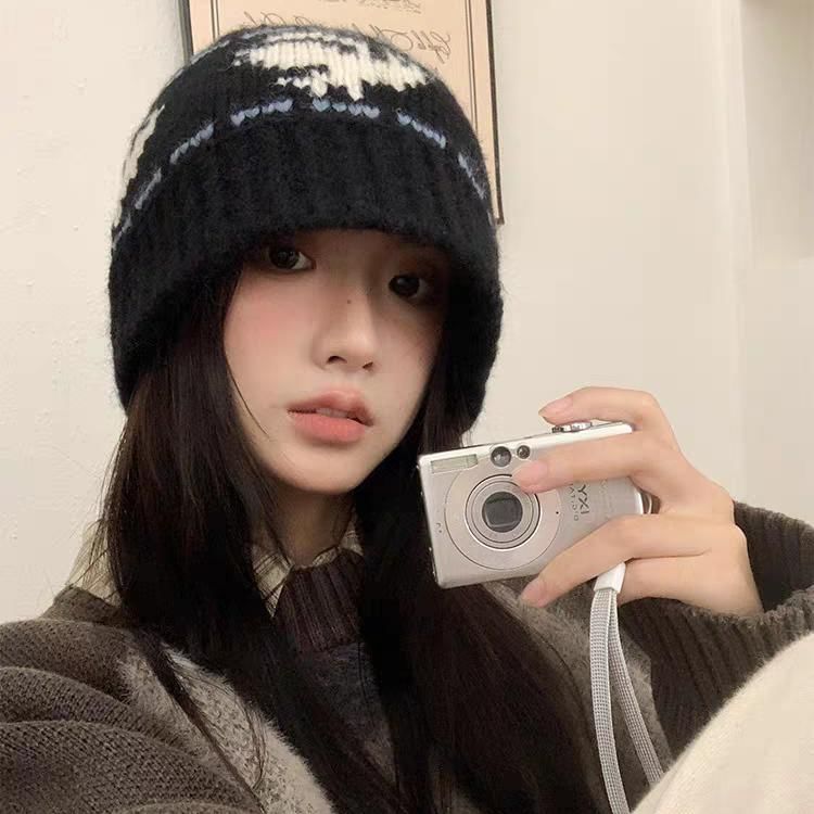 Patterned Ribbed Beanie