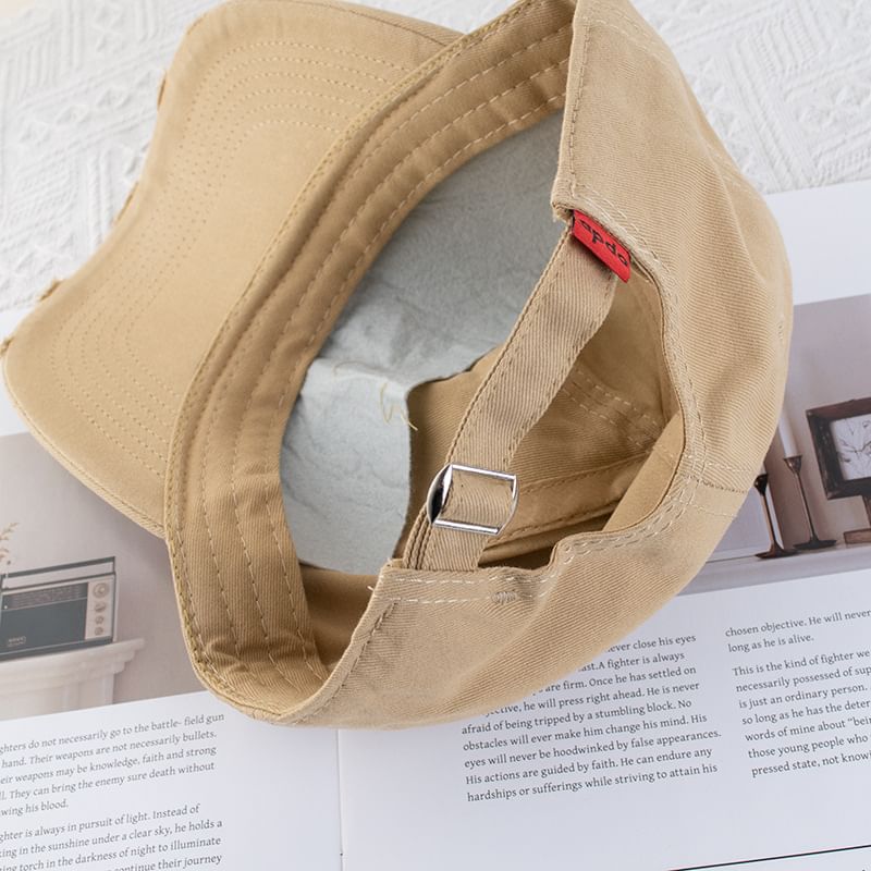 Letter Embroidered Distressed Baseball Cap