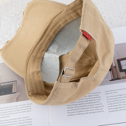 Letter Embroidered Distressed Baseball Cap