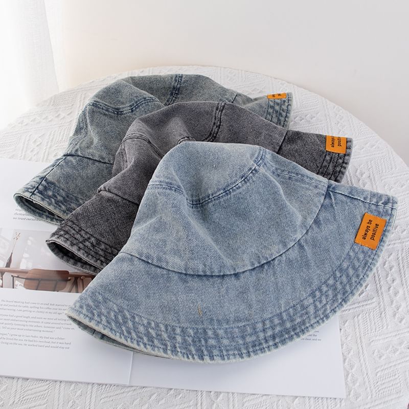 Applique Denim Bucket Hat