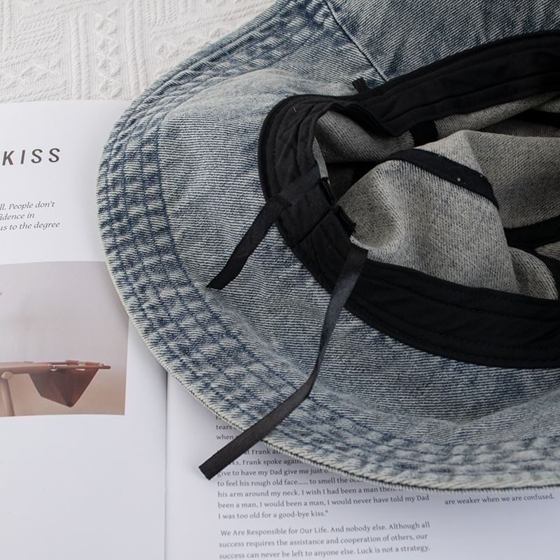 Applique Denim Bucket Hat