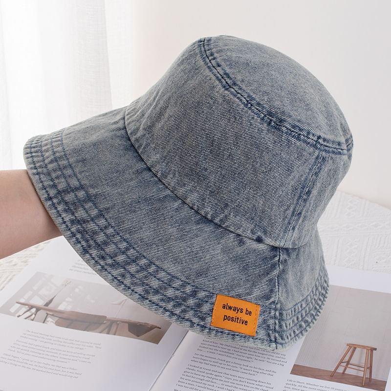 Applique Denim Bucket Hat