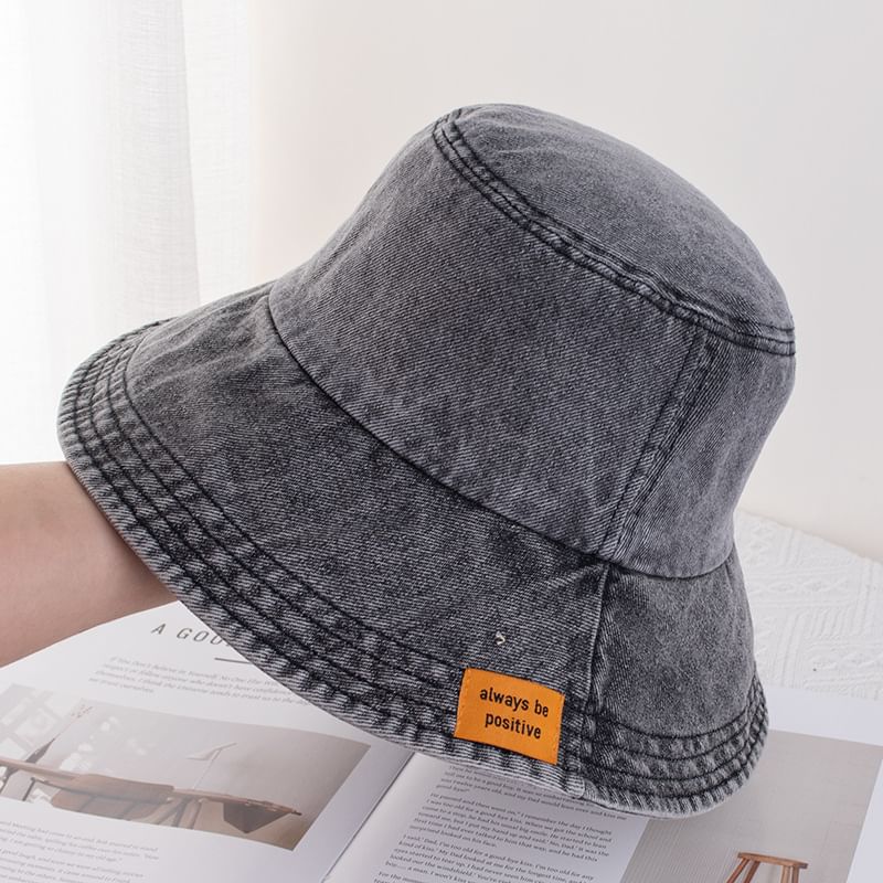 Applique Denim Bucket Hat