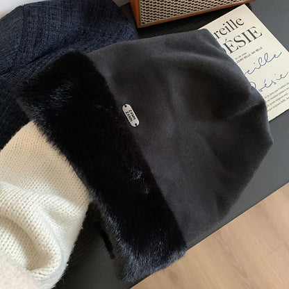 Fluffy Beanie Plain Panel