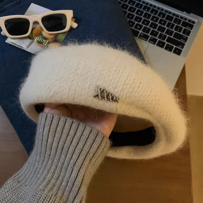 Rhinestone Accent Knit Beret