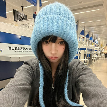 Plain Knit Bonnet Hat