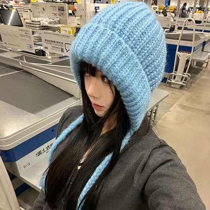 Plain Knit Bonnet Hat