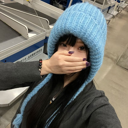 Plain Knit Bonnet Hat