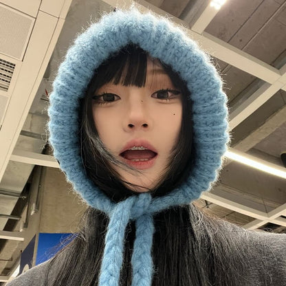 Plain Knit Bonnet Hat