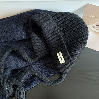 Plain Knit Bonnet Hat