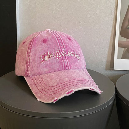 Cap Embroidered Distressed Baseball Lettering