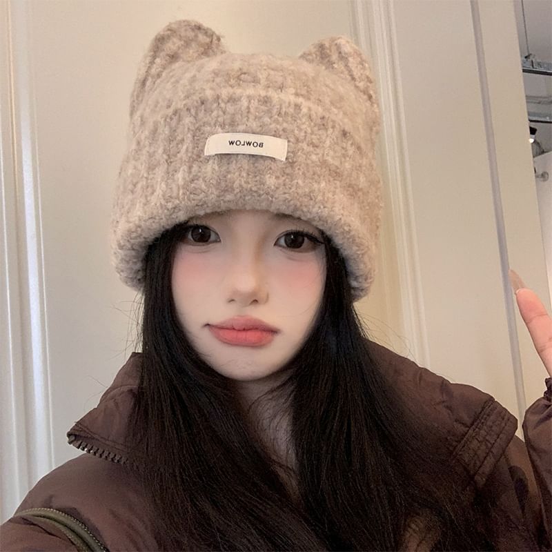 Ear Beanie Knit Cat