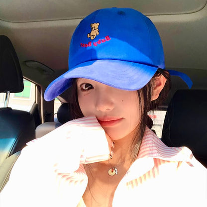 Bear Embroidered Cap Baseball