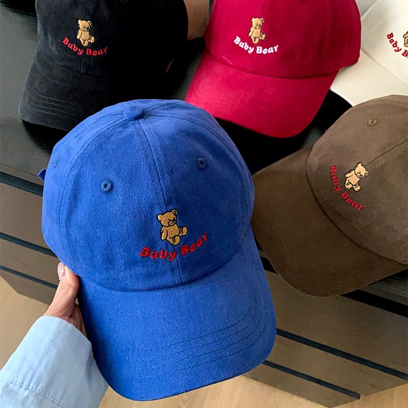 Bear Embroidered Cap Baseball