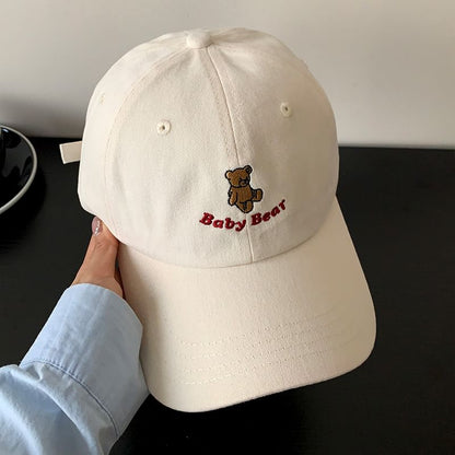 Bear Embroidered Cap Baseball