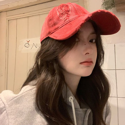 Cap Distressed Plain Baseball