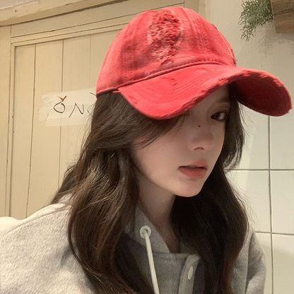 Cap Distressed Plain Baseball