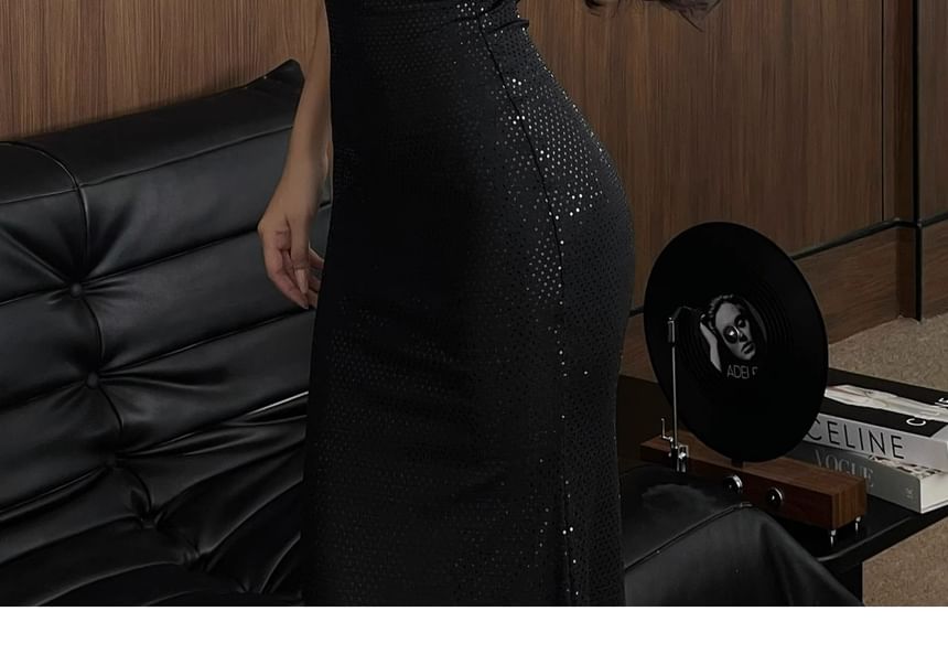 Thin Strap Sequin Full-Length Mermaid Dress