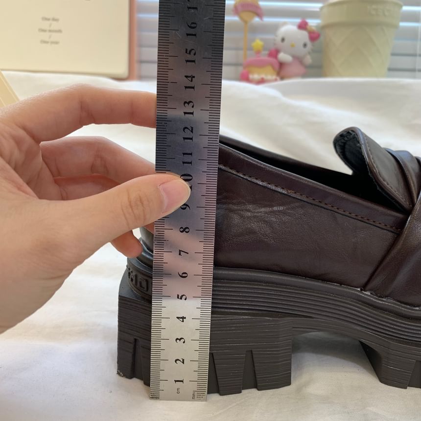 Platform Plain Faux Leather Loafers