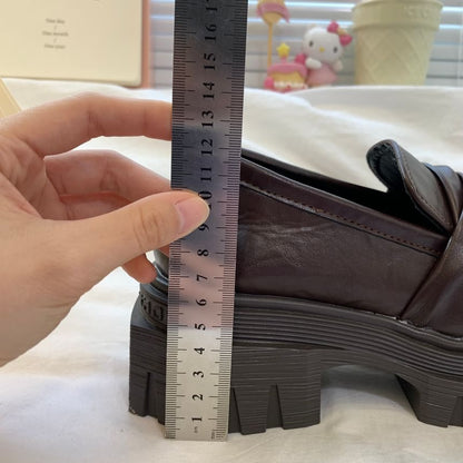 Platform Plain Faux Leather Loafers