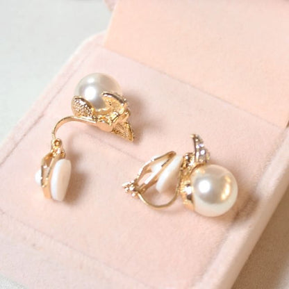 Bow Faux Pearl Earring