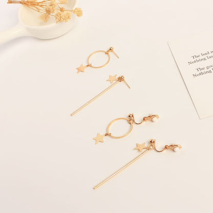 Asymmetrical Star Dangle Earring