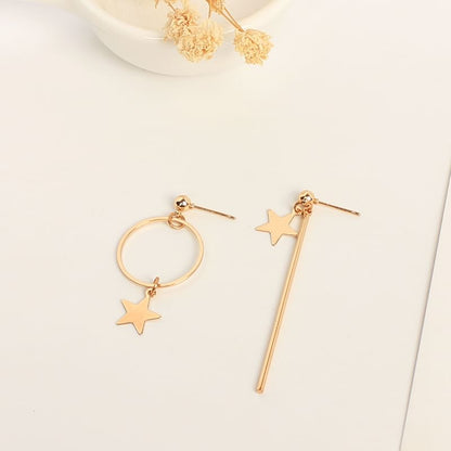 Asymmetrical Star Dangle Earring