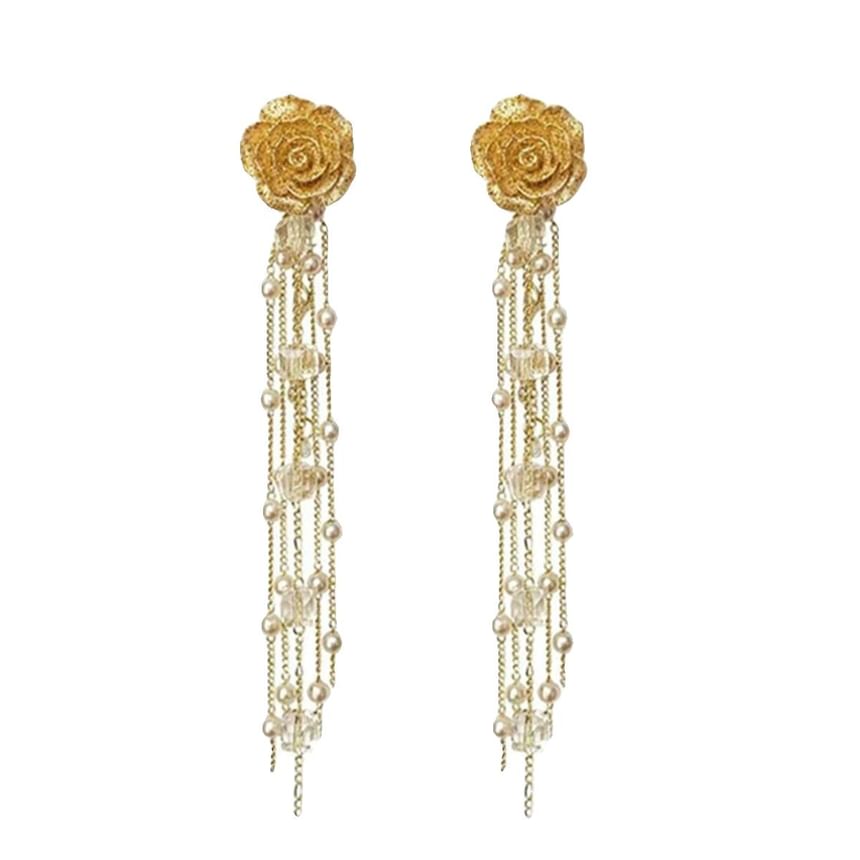 Faux Pearl Flower Stud Earring