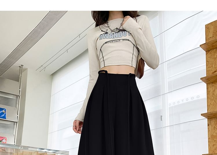 High Rise Plain Wide Leg Pants (Various Designs)